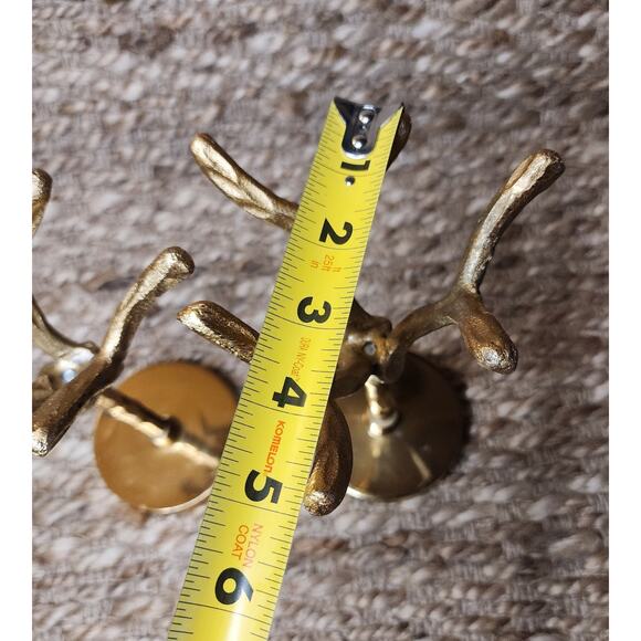 Vintage Gold Tree Branch Jewelry Display Key Holders Home Decor Shabby Chic Boho - Picture 11 of 12